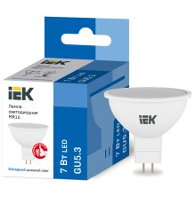 Iek LLE-MR16-7-230-65-GU5 Лампа светодиодная ECO MR16 софит 7Вт 230В 6500К GU5.3 IEK