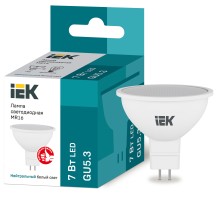 Iek LLE-MR16-7-230-40-GU5 Лампа светодиодная ECO MR16 софит 7Вт 230В 4000К GU5.3 IEK