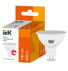 Iek LLE-MR16-7-230-30-GU5 Лампа светодиодная ECO MR16 софит 7Вт 230В 3000К GU5.3 IEK