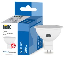 Iek LLE-MR16-5-230-65-GU5 Лампа светодиодная ECO MR16 софит 5Вт 230В 6500К GU5.3 IEK