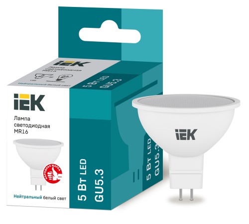 Iek LLE-MR16-5-230-40-GU5 Лампа светодиодная ECO MR16 софит 5Вт 230В 4000К GU5.3 IEK Iek LLE-MR16-5-230-40-GU5 Лампа светодиодная ECO MR16 софит 5Вт 230В 4000К GU5.3 IEK