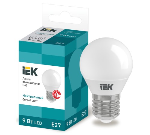 Iek LLE-G45-9-230-40-E27 Лампа светодиодная ECO G45 шар 9Вт 230В 4000К E27 Iek LLE-G45-9-230-40-E27 Лампа светодиодная ECO G45 шар 9Вт 230В 4000К E27