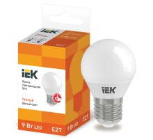 Iek LLE-G45-9-230-30-E27 Лампа светодиодная ECO G45 шар 9Вт 230В 3000К E27