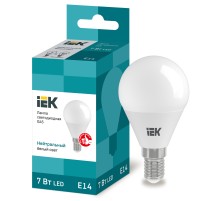 Iek LLE-G45-7-230-40-E14 Лампа светодиодная ECO G45 шар 7Вт 230В 4000К E14 IEK