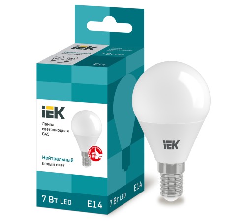 Iek LLE-G45-7-230-40-E14 Лампа светодиодная ECO G45 шар 7Вт 230В 4000К E14 IEK Iek LLE-G45-7-230-40-E14 Лампа светодиодная ECO G45 шар 7Вт 230В 4000К E14 IEK