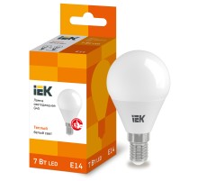 Iek LLE-G45-7-230-30-E14 Лампа светодиодная ECO G45 шар 7Вт 230В 3000К E14 IEK