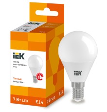 Iek LLE-G45-7-230-30-E14 Лампа светодиодная ECO G45 шар 7Вт 230В 3000К E14 IEK