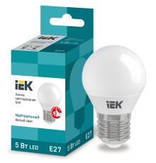 Iek LLE-G45-5-230-40-E27 Лампа светодиодная ECO G45 шар 5Вт 230В 4000К E27 IEK