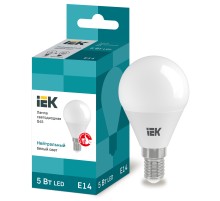 Iek LLE-G45-5-230-40-E14 Лампа светодиодная ECO G45 шар 5Вт 230В 4000К E14 IEK