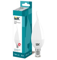 Iek LLE-CB35-7-230-40-E14 Лампа светодиодная ECO CB35 свеча на ветру 7Вт 230В 4000К E14 IEK