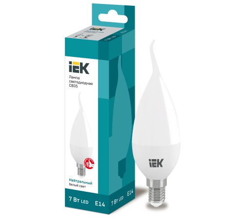 Iek LLE-CB35-7-230-40-E14 Лампа светодиодная ECO CB35 свеча на ветру 7Вт 230В 4000К E14 IEK Iek LLE-CB35-7-230-40-E14 Лампа светодиодная ECO CB35 свеча на ветру 7Вт 230В 4000К E14 IEK