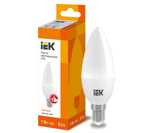 Iek LLE-C35-7-230-30-E14 Лампа светодиодная ECO C35 свеча 7Вт 230В 3000К E14 IEK Iek LLE-C35-7-230-30-E14 Лампа светодиодная ECO C35 свеча 7Вт 230В 3000К E14 IEK