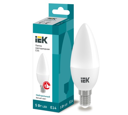 Iek LLE-C35-5-230-40-E14 Лампа светодиодная ECO C35 свеча 5Вт 230В 4000К E14 IEK Iek LLE-C35-5-230-40-E14 Лампа светодиодная ECO C35 свеча 5Вт 230В 4000К E14 IEK