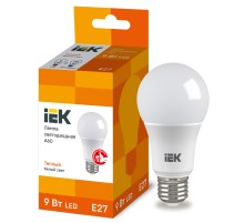 Iek LLE-A60-9-230-30-E27 Лампа светодиодная ECO A60 шар 9Вт 230В 3000К E27 IEK