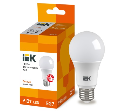 Iek LLE-A60-9-230-30-E27 Лампа светодиодная ECO A60 шар 9Вт 230В 3000К E27 IEK Iek LLE-A60-9-230-30-E27 Лампа светодиодная ECO A60 шар 9Вт 230В 3000К E27 IEK