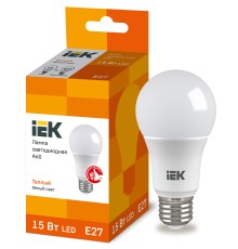 Iek LLE-A60-15-230-30-E27 Лампа светодиодная ECO A60 шар 15Вт 230В 3000К E27 IEK