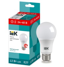 Iek LLE-A60-12-24-48-40-E27 Лампа LED A60 шар 12Вт 24-48В 4000К E27