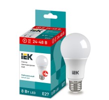Iek LLE-A60-08-24-48-40-E27 Лампа LED A60 шар 8Вт 24-48В 4000К E27
