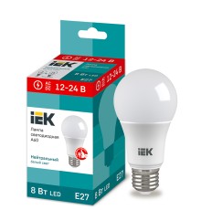 Iek LLE-A60-08-12-24-40-E27 Лампа LED A60 шар 8Вт 12-24В 4000К E27