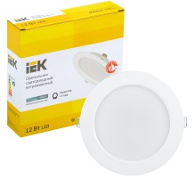 Iek LDVO0-1613-12-4000-K01 Светильник LED ДВО 1613 белый круг 12Вт 4000К IP20 {пластик. корпус, диам 145 мм}