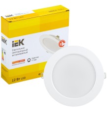 Iek LDVO0-1613-12-3000-K01 Светильник LED ДВО 1613 белый круг 12Вт 3000К IP20 {пластик. корпус, диам 145 мм}