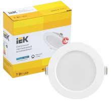 Iek LDVO0-1611-07-4000-K01 Светильник LED ДВО 1611 белый круг 7Вт 4000К IP20 {пластик. корпус, диам 95 мм}