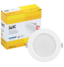 Iek LDVO0-1611-07-4000-K01 Светильник LED ДВО 1611 белый круг 7Вт 4000К IP20 {пластик. корпус, диам 95 мм}