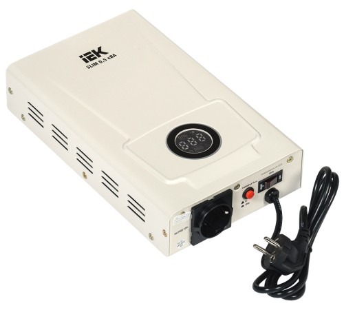 Стабилизатор напряжения IEK Slim 0.5кВА однофазный белый (IVS22-1-D05-09) Стабилизатор напряжения IEK Slim 0.5кВА однофазный белый (IVS22-1-D05-09)