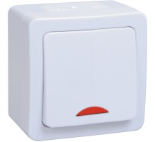 Iek EVMP11-K01-10-54-EC ВС20-1-1-ГПБ выкл 1кл с инд о/у IP54 (цвет клавиш: белый) ГЕРМЕС PLUS