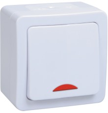 Iek EVMP11-K01-10-54-EC ВС20-1-1-ГПБ выкл 1кл с инд о/у IP54 (цвет клавиш: белый) ГЕРМЕС PLUS