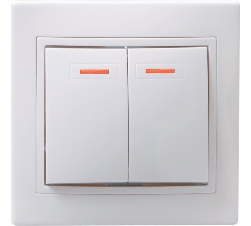 Iek EVK21-K01-10-DM ВС10-2-1-КБ Выключатель 2кл с инд. 10А КВАРТА (белый) Iek EVK21-K01-10-DM ВС10-2-1-КБ Выключатель 2кл с инд. 10А КВАРТА (белый)