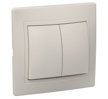 Iek EVK20-K33-10-DM ВС10-2-0-ККм Выключатель 2кл 10А КВАРТА (кремовый)