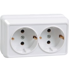 Iek ERO21-K33-16-DC РС22-3-ОКм Розетка 2местн. с з/к 16А откр.уст. ОКТАВА (кремовый)