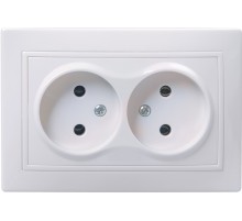 Iek ERK23-K01-10-DM РС12-2-КБ Розетка 2местн. без з/к без защ.штор. 10А КВАРТА (белый)