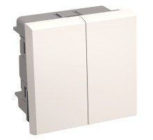 Iek (CKK-40D-VD2-K01) ВК1-22-00-П Выключатель двухклавишный (на 2 модуля) ПРАЙМЕР белый