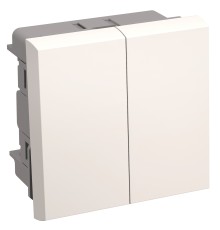 Iek (CKK-40D-VD2-K01) ВК1-22-00-П Выключатель двухклавишный (на 2 модуля) ПРАЙМЕР белый