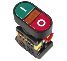 Кнопка APBB-22N I-O с подсветкой неон 1з+1р 240В