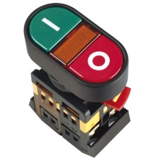 Кнопка APBB-22N I-O с подсветкой неон 1з+1р 240В