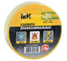 Iek UIZ-20-10-K52 Изолента 0,18х19 мм желто-зеленая 20 метров ИЭК