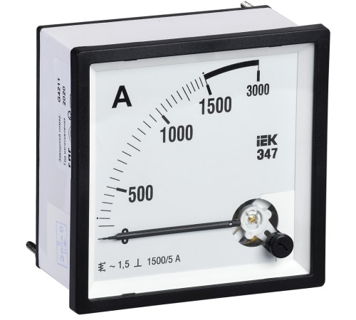 Iek IPA10-6-1500-E Амперметр Э47 1500/5А кл. точн. 1,5 72х72мм Iek IPA10-6-1500-E Амперметр Э47 1500/5А кл. точн. 1,5 72х72мм