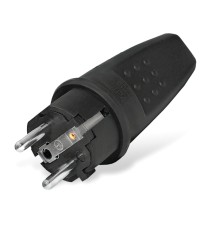 Вилка прямая c/з каучук 16А 250В IP44 (еврослот)