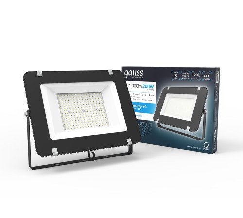 Прожектор светодиодный LED ДО 200 Вт 24000 Лм 6500К IP65 439х56х346 мм Qplus Gauss Gauss 613100200 Прожектор светодиодный LED ДО 200 Вт 24000 Лм 6500К IP65 439х56х346 мм Qplus Gauss Gauss 613100200
