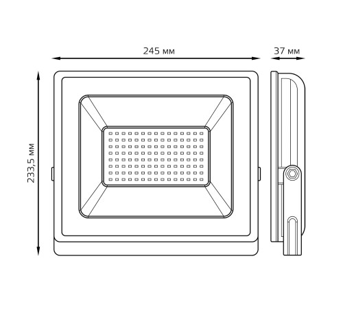 Прожектор светодиодный LED ДО 100 Вт 9500 Лм 6500К IP65 255х33х213 мм Elementary Gauss Gauss 613120300 Прожектор светодиодный LED ДО 100 Вт 9500 Лм 6500К IP65 255х33х213 мм Elementary Gauss Gauss 613120300