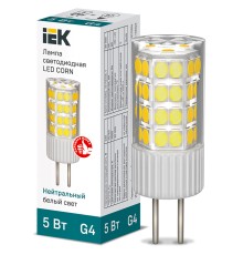 Iek LLE-CORN-5-230-40-G4 Лампа LED CORN капсула 5Вт 230В 4000К керамика G4