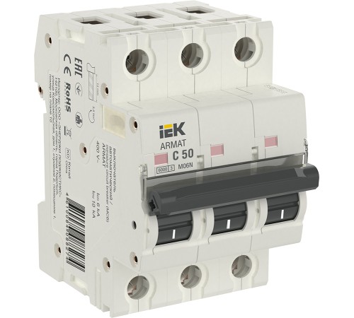 IEK AR-M06N-3-C050 ARMAT Авт. выкл. M06N 3P C 50А IEK AR-M06N-3-C050 ARMAT Авт. выкл. M06N 3P C 50А