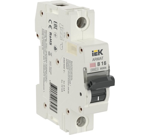 IEK AR-M06N-1-B016 ARMAT Авт. выкл. M06N 1P B 16А