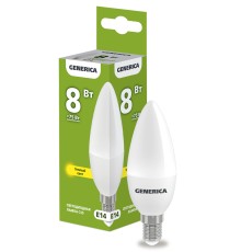 IEK LL-C35-08-230-30-E14-G Лампа LED C35 свеча 8Вт 230В 3000К E14 GENERICA