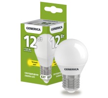 IEK LL-G45-12-230-30-E27-G Лампа LED G45 шар 12Вт 230В 3000К E27 GENERICA