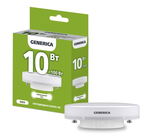 IEK LL-T80-10-230-40-GX53-G Лампа LED T80 таблетка 10Вт 230В 4000К GX53 GENERICA IEK LL-T80-10-230-40-GX53-G Лампа LED T80 таблетка 10Вт 230В 4000К GX53 GENERICA