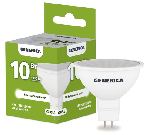 IEK LL-MR16-10-230-40-GU5-G Лампа LED MR16 софит 10Вт 230В 4000К GU5.3 GENERICA IEK LL-MR16-10-230-40-GU5-G Лампа LED MR16 софит 10Вт 230В 4000К GU5.3 GENERICA